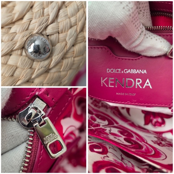 Auth Dolce&Gabbana KENDRA STRAW Shopper Floral Tote - Picture 7 of 12
